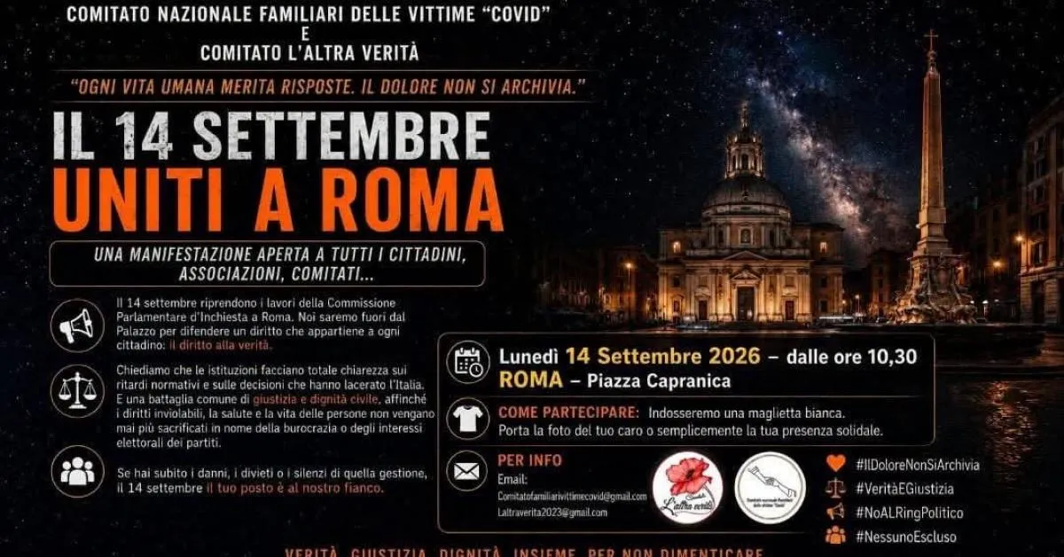vaccino covid il 14 settembre a roma flash mob su dittatura sanitaria dpcm e diritti calpestati dal governo conte da Ilgiornaleditalia.it vaccino covid il 14 settembre a roma flash mob su dittatura sanitaria dpcm e diritti calpestati dal governo conte