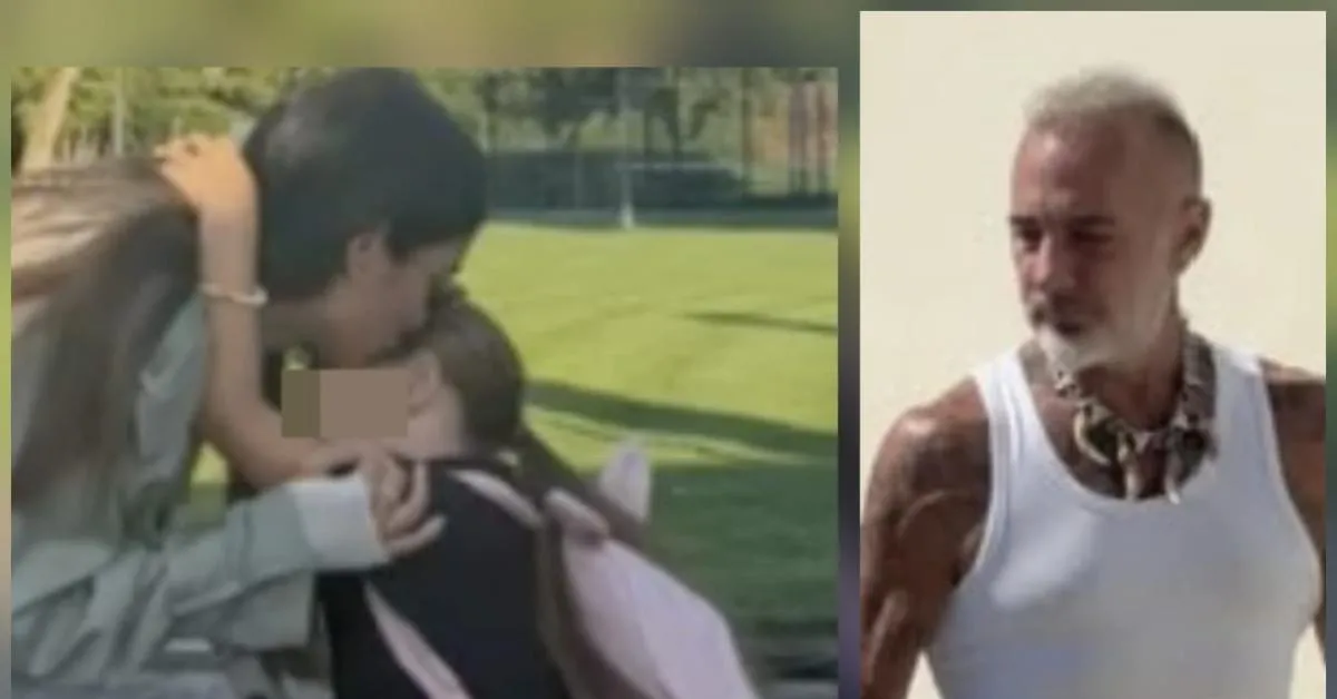 sharon fonseca e gianluca vacchi emozionati per la figlia blu jerusalema che inizia la prima elementare la foto con grembiule e zainetto