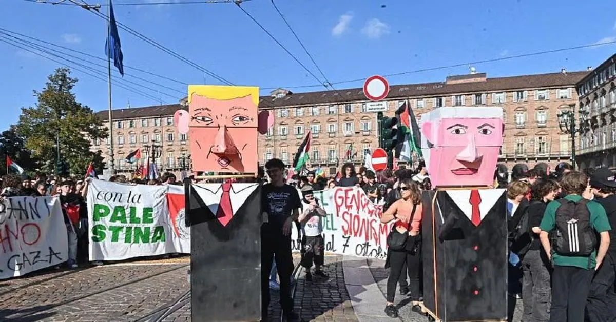 cortei pro pal in tutta italia contro sionismo e genocidio a gaza da torino a roma a napoli presente greta thunberg