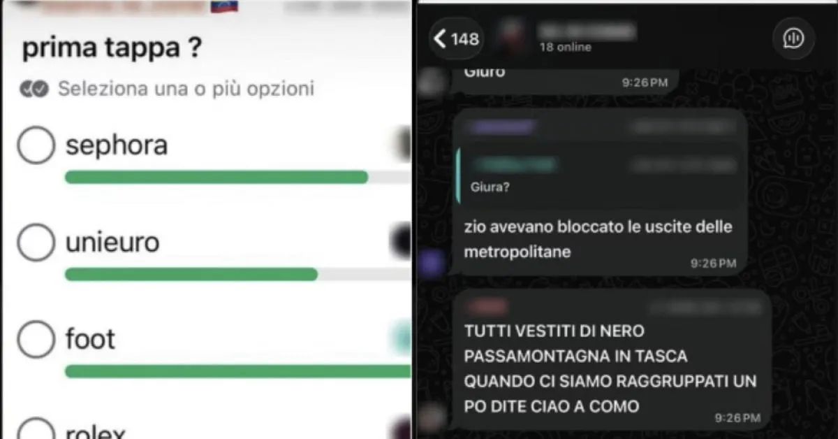 guerriglia a milano saccheggi ai negozi decisi con sondaggio su gruppo whatsapp vestiti di nero passamontagna in tasca 8211 le chat